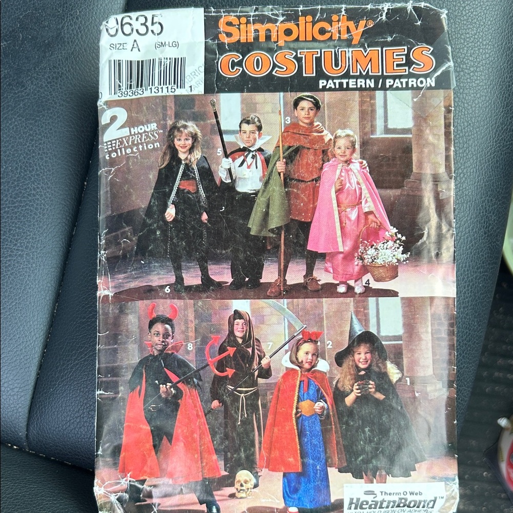 Simplicity Kids Costume Pattern - Red, Black, and Blue